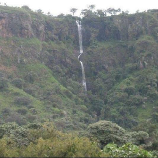 Mbingmboh waterfall cascading down a cliff